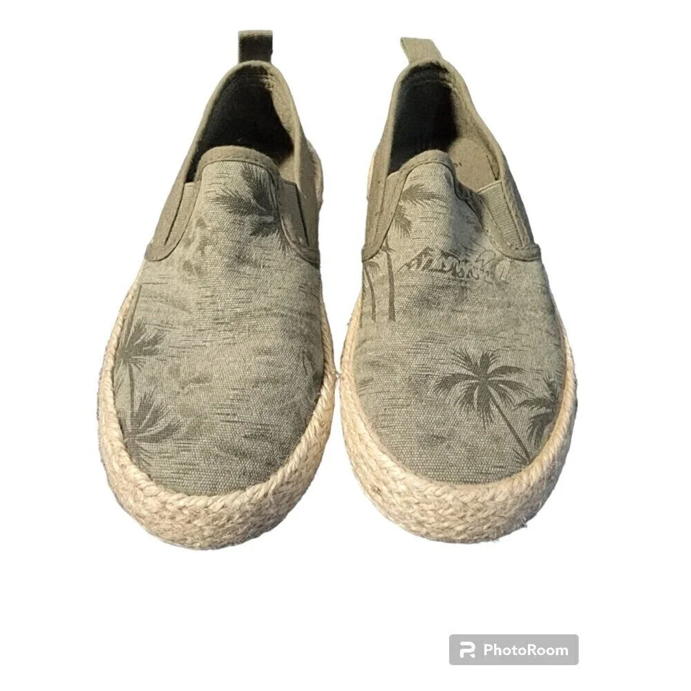 Boys Slip On  Espadrille Sneaker Shoes Green Size 13 Little Kids